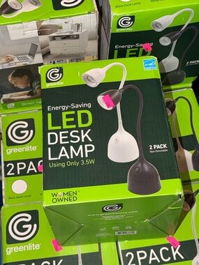 Greenlite LED Desk Lamp 2-Pack — White and Black